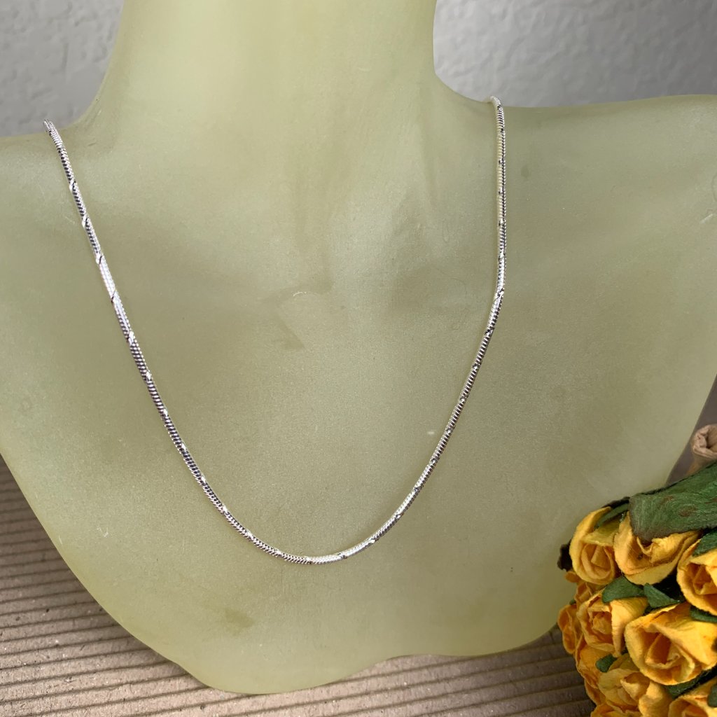 New 16" Real Solid Silver (Not Plated) Diamond Cut Snake Chain 1.5mm